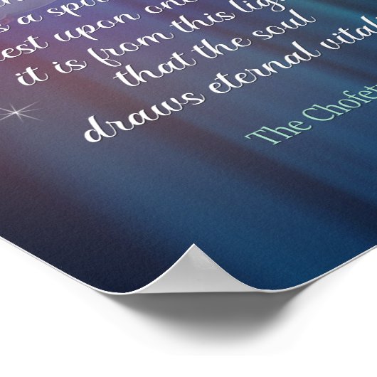 Chofetz Chaim Zitat Light White Dove Klasse Poster (Ecke)