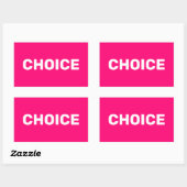 Choice hot pink women's pro choice abortion rights rechteckiger aufkleber (Blatt)