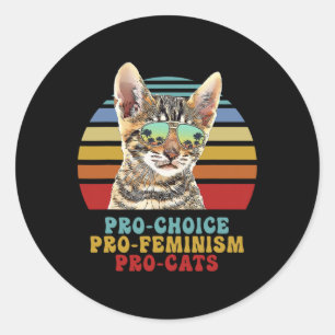 Choice Pro Feminismus Pro Katzen Frauenrechte Femi Runder Aufkleber