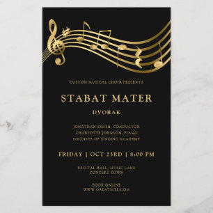 Choir Concert Flyer Template Elegante Musiknoten