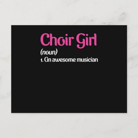 Choir Girl Chorus Choral Music Singing Musician Gi Postkarte (Vorderseite)