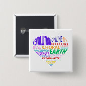 Choir of the Earth Word Cloud Button (Vorne & Hinten)