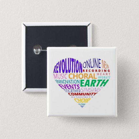 Choir of the Earth Word Cloud Button (Vorne & Hinten)
