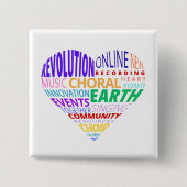 Choir of the Earth Word Cloud Button (Vorderseite)