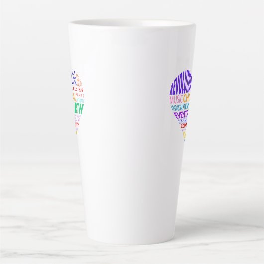 Choir of the Earth Word Cloud Milchtasse (Vorderseite)