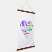 Choir of the Earth Word Cloud Wandteppich Mit Holzrahmen (Gewinkelt)