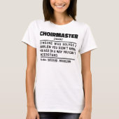 Choirmaster Noun Definition Choreograf Funny T-Shirt (Vorderseite)