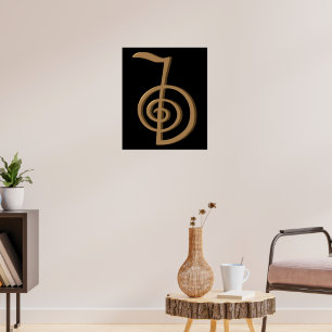 ChoKu Rei Heilung Reiki Symbol Hand Drawn Art Poster