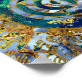 Choku Rei Symbol in Mandala auf Marmor und Gold Poster (Ecke)