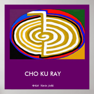 CHOKURAY Gold - grundlegendes Reiki Symbol Poster