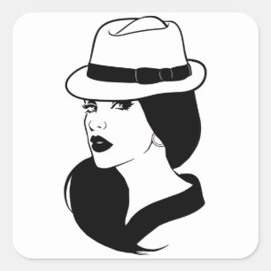 Chola Mexic Latina Girl Frauen im Gesicht Kunst Quadratischer Aufkleber