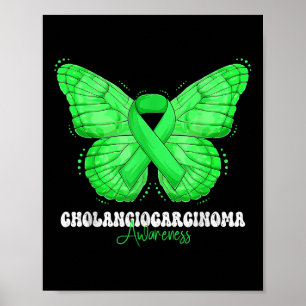 Cholangiocarcinoma Awareness Montag Grüne Schleife Poster