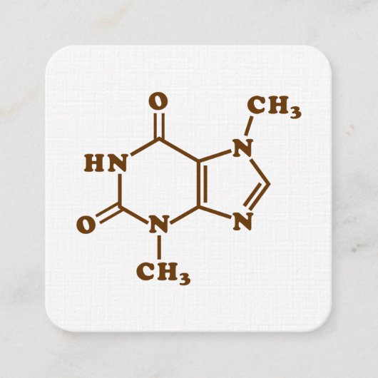 Cholate Theobromine Molecule Chemische Formel Quadratische Visitenkarte (Vorderseite)