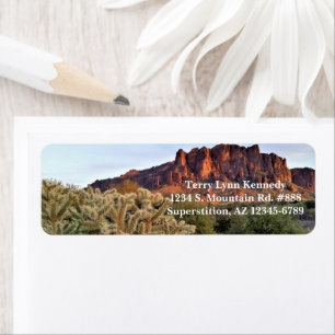 Cholla Cactus and Superstition Mountain / Arizona