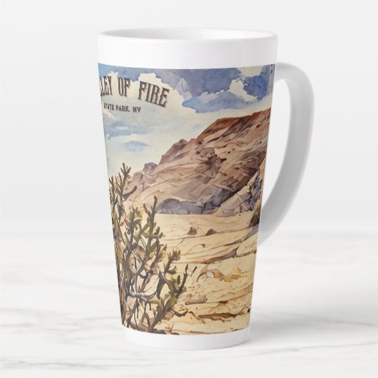 Cholla Cactus, Valley of Fire Staat Park Latte Tas Milchtasse (Rechte Ecke)