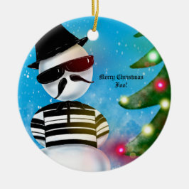 Cholo Snowman FoChristmas Tree Lights Snow Keramik Ornament
