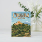 Cholula Große Pyramide Mexiko Postkarte (Stehend Vorderseite)