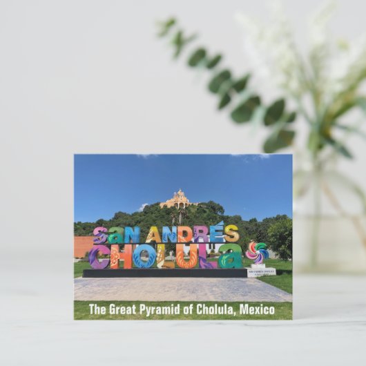 Cholula Pyramid, Mexiko Postcard Postkarte (Stehend Vorderseite)