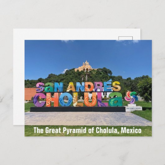 Cholula Pyramid, Mexiko Postcard Postkarte (Vorne/Hinten)