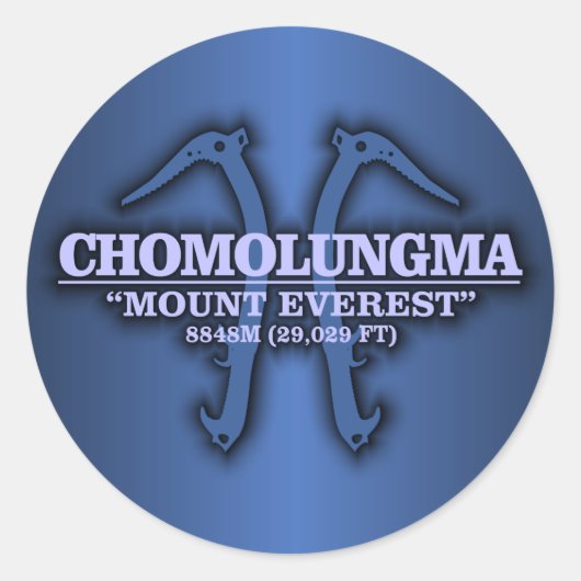 Chomolungma (Mt Everest) Runder Aufkleber (Vorderseite)