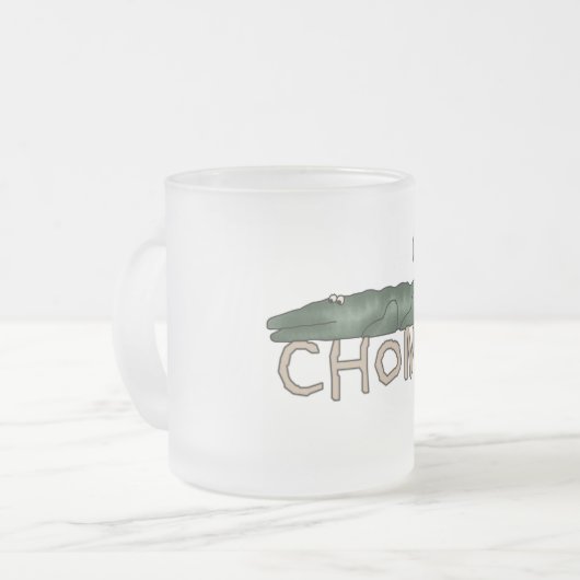 Chomp Alligatort-shirts und -geschenke Mattglastasse (Vorderseite Links)