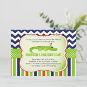 Chomp Chomp! Alligator-Themenorientierte Party Einladung (Stehend Vorderseite)