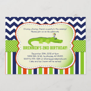 Chomp Chomp! Alligator-Themenorientierte Party Einladung