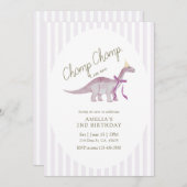 Chomp Chomp I’m Two Dinosaur Birthday Einladung (Vorne/Hinten)