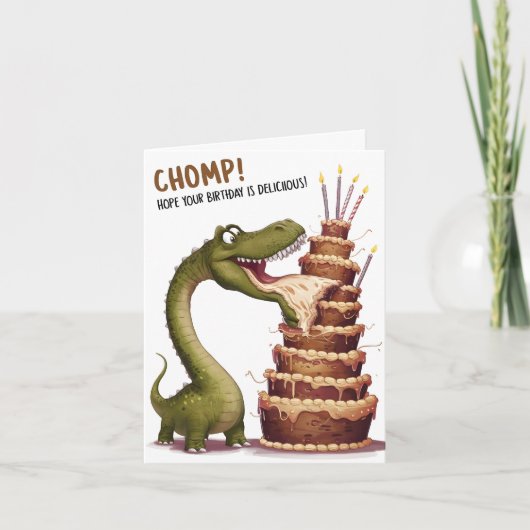 Chomp Dinosaur Geburtstagskarte Karte (Vorderseite)