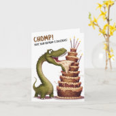 Chomp Dinosaur Geburtstagskarte Karte (Gelbe Blume)