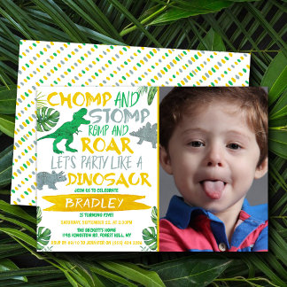 Chomp & Stomp! Dinosaurier jedes Alters Geburtstag Einladung