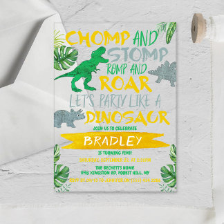 Chomp & Stomp! Dinosaurier Jungen jeden Alters zum Acryleinladungen