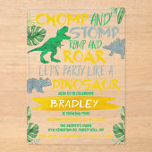 Chomp & Stomp! Dinosaurier Jungen jeden Alters zum Acryleinladungen (Vorderseite)
