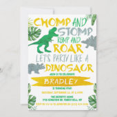 Chomp & Stomp! Dinosaurier Jungen jeden Alters zum Einladung (Vorderseite)