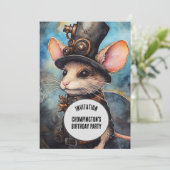 Chompington Steampunk Animal Individuelle Name Einladung (Stehend Vorderseite)