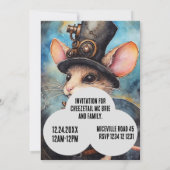 Chompington Steampunk Animal Individuelle Name Einladung (Rückseite)