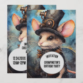 Chompington Steampunk Animal Individuelle Name Einladung (Vorne/Hinten)