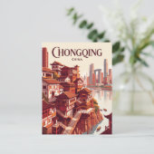 Chongqing China Postkarte (Stehend Vorderseite)