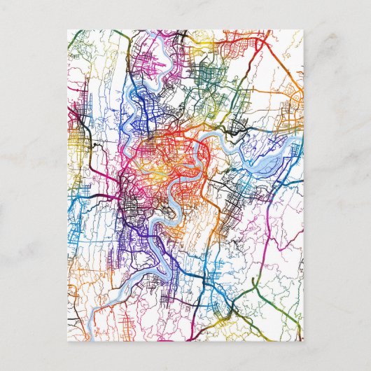 Chongqing China Stadtplan Postkarte (Vorderseite)