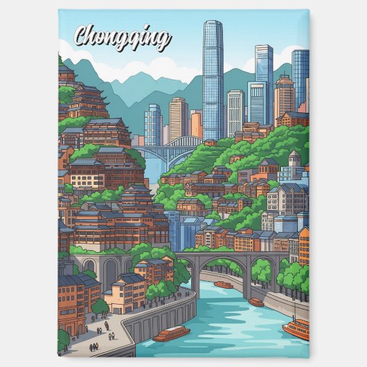 Chongqing Sichuan China Magnet (Vorderseite)