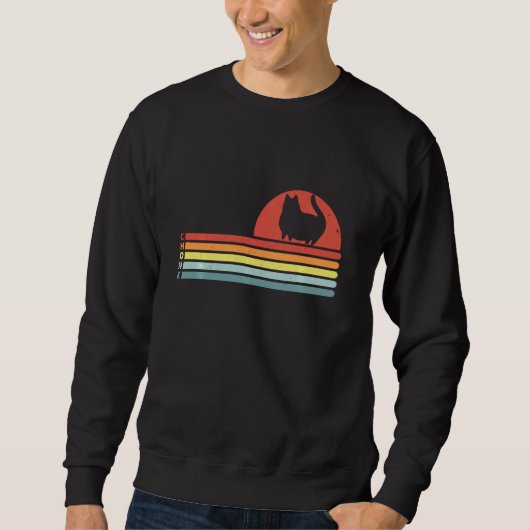 Chonk Cat Funny Fat Cat Meme Retro Sunset Style Ca Sweatshirt (Vorderseite)