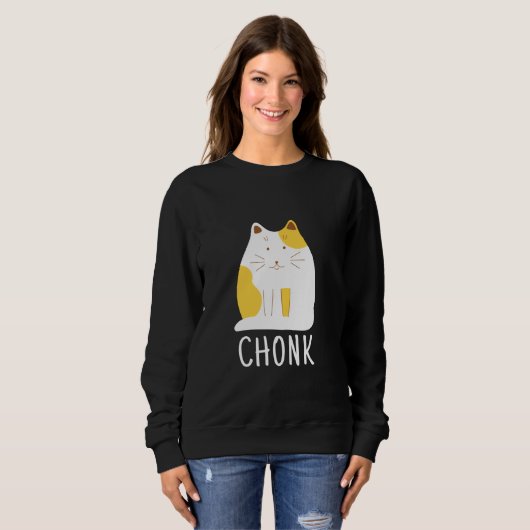 Chonk Cat Funny Scale Meme Sweatshirt (Vorne ganz)