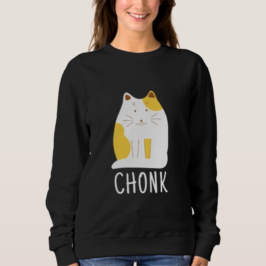 Chonk Cat Funny Scale Meme Sweatshirt (Vorderseite)