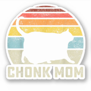Chonk Cat Mama Scale Meme Funny Retro Style Mommy Aufkleber