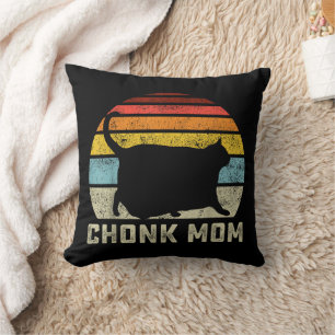 Chonk Cat Mama Scale Meme Funny Retro Style Mommy  Kissen