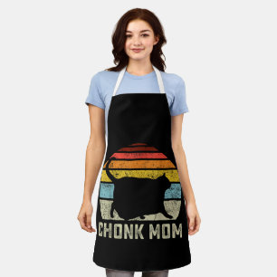 Chonk Cat Mama Scale Meme Funny Retro Style Mommy Schürze