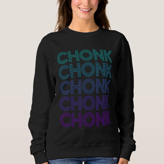 Chonk Cat Meme Retro Sweatshirt (Vorderseite)