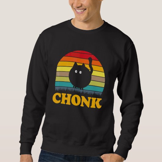 Chonk Cat Scale Meme Retro Chonk Sweatshirt (Vorderseite)