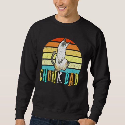 Chonk Cat Vater Meme Retro Daddy Cats Memes Sweatshirt (Vorderseite)
