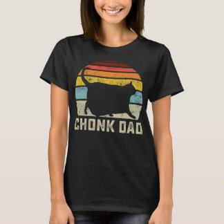 Chonk Cat Vater Scale Meme Funny Retro Style Daddy T-Shirt